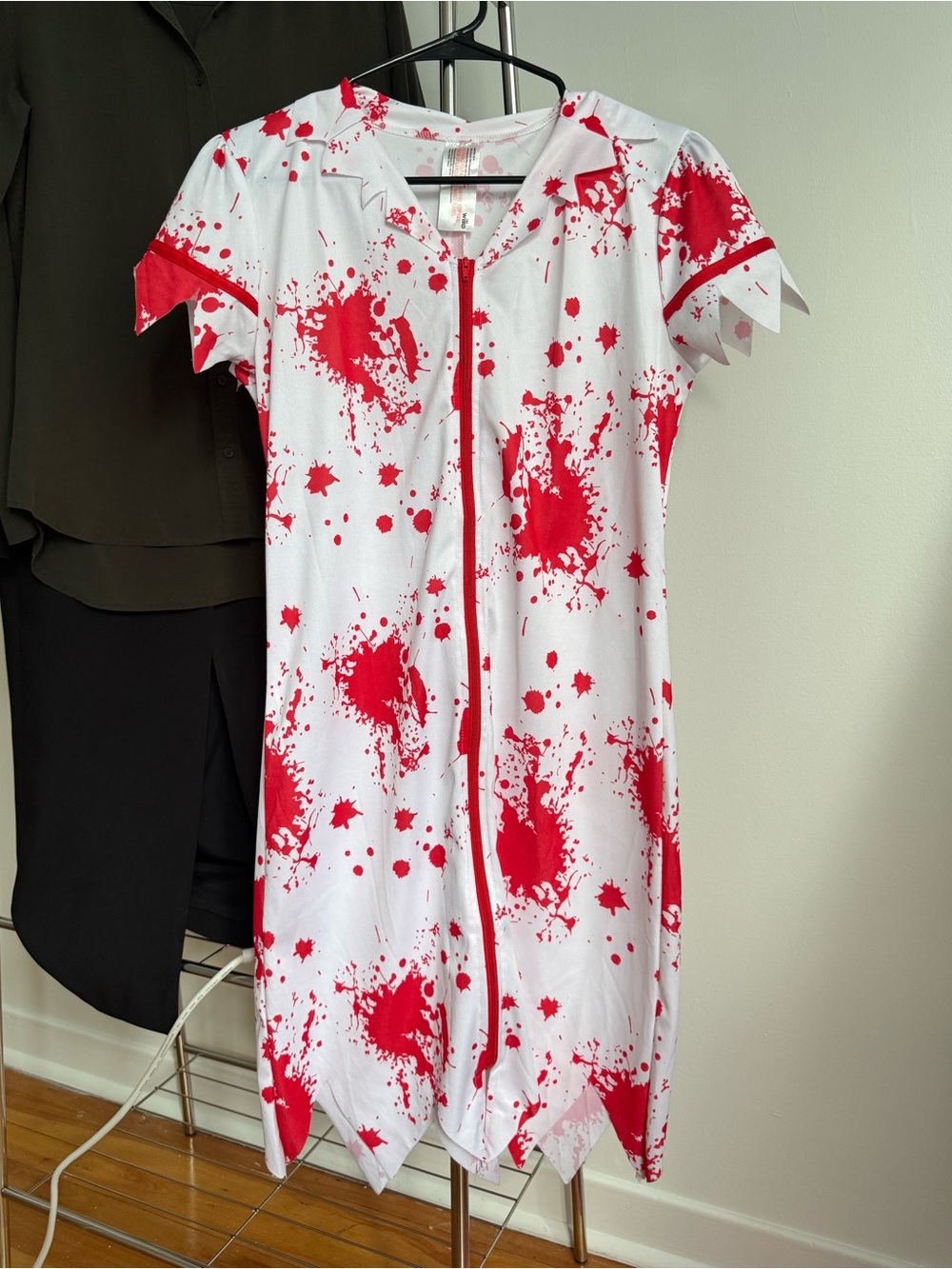 White & Red Blood-Splatter Costume Dress